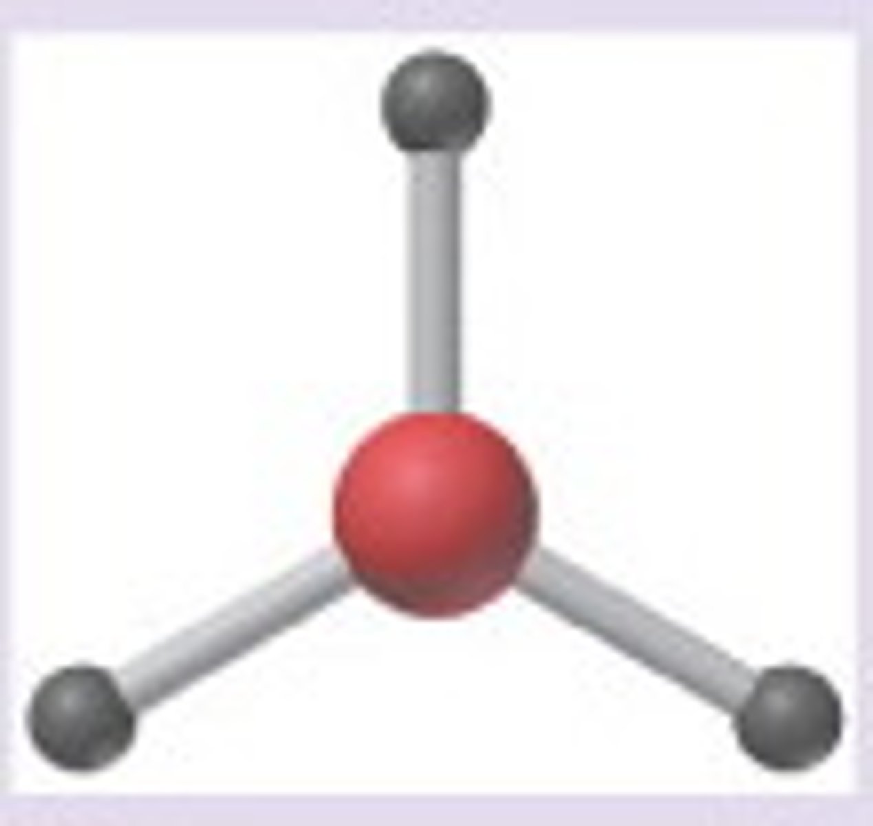 <p><em>Three</em> regions of electron density, <strong>three</strong> bonding pairs.</p>