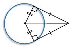 <p>if two tangent segments are drawn to one circle from the same external point, then they are congruent.</p>