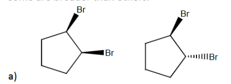 <p>What is the relationship between each of the following pairs of compounds? Possible answers include identical, enantiomers, diastereomers, conformers, stereoisomers, and constitutional isomers.</p>