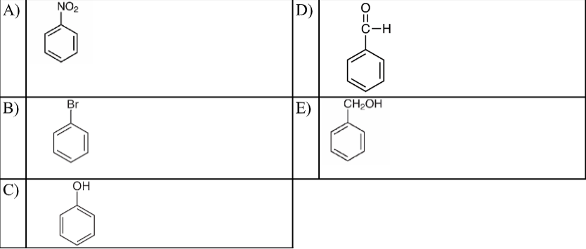 <p>What is the structural formula for benzaldehyde?</p>
