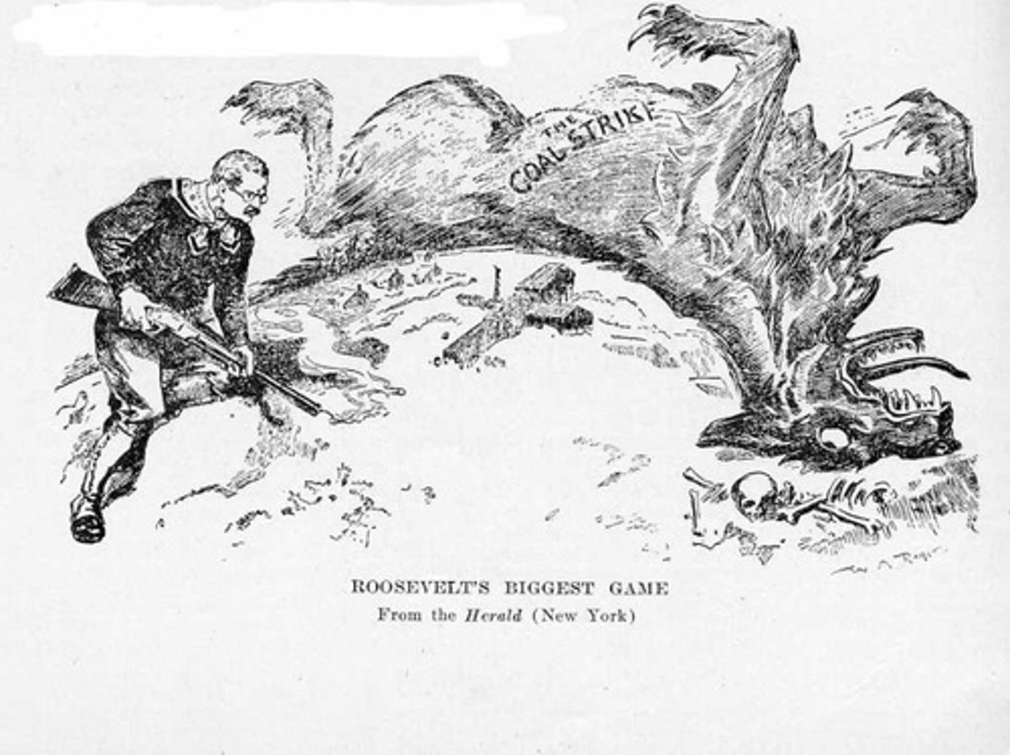 <p>1. A bitter strike by the United mine workers against the anthracite coal industry; dragged on long enough to deter coal supplies for the coming winter. Roosevelt asked both the operators and owners to accept impartial federal arbitration.</p><p>2. 1902 same year as the Venezuelan debt crisis.</p><p>3. When the mine owners balked, Roosevelt threatened to send federal troops to seize the mines and resume coal production. The operators finally relented. Arbitrators awarded the strikers a 10% wage increase and a 9 hour work day. Owners got the assurance that unions would not be official recognized (that official recognition won't come until the New Deal in the 1930s)</p><p>Sets the precedent for labor conflicts to be arbitrated by the government. Contrasted with the past when management was able to evoke the Sherman Anti-Trust Act to get federal troops to help put down labor strikes. Although labor didn't get all of what they were demanding it was the FIRST time the government SEEMED to back labor.</p>