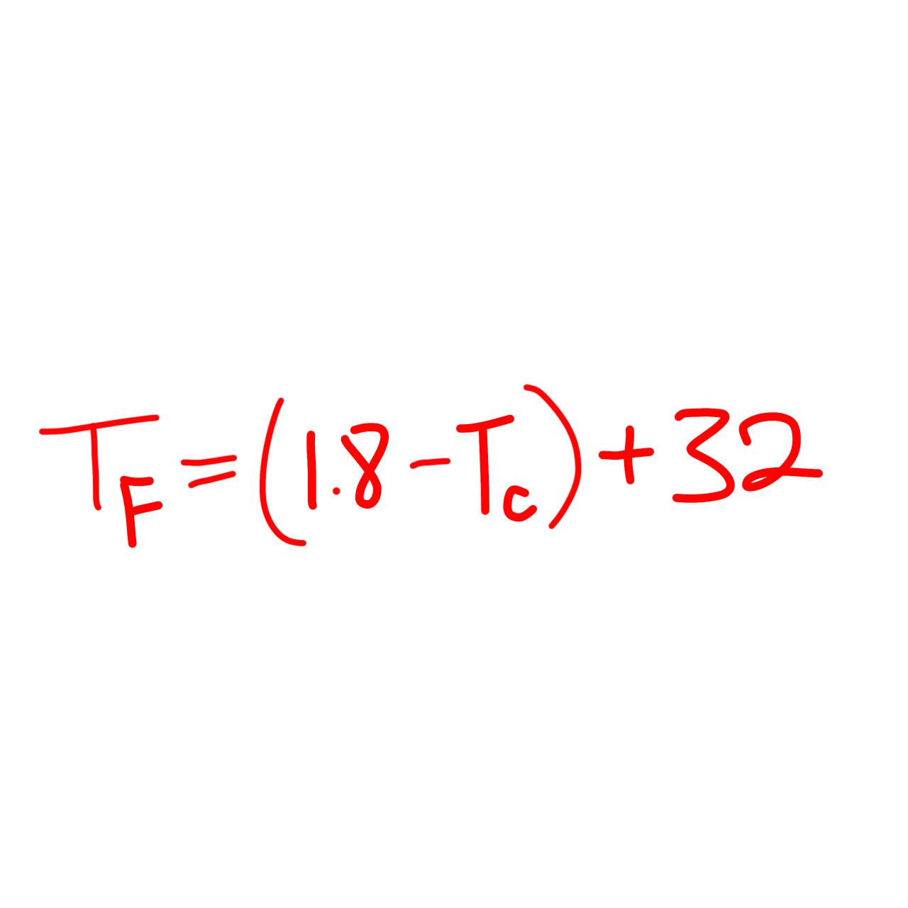 <p>T(F) = (1.8 x T(C)) + 32</p>