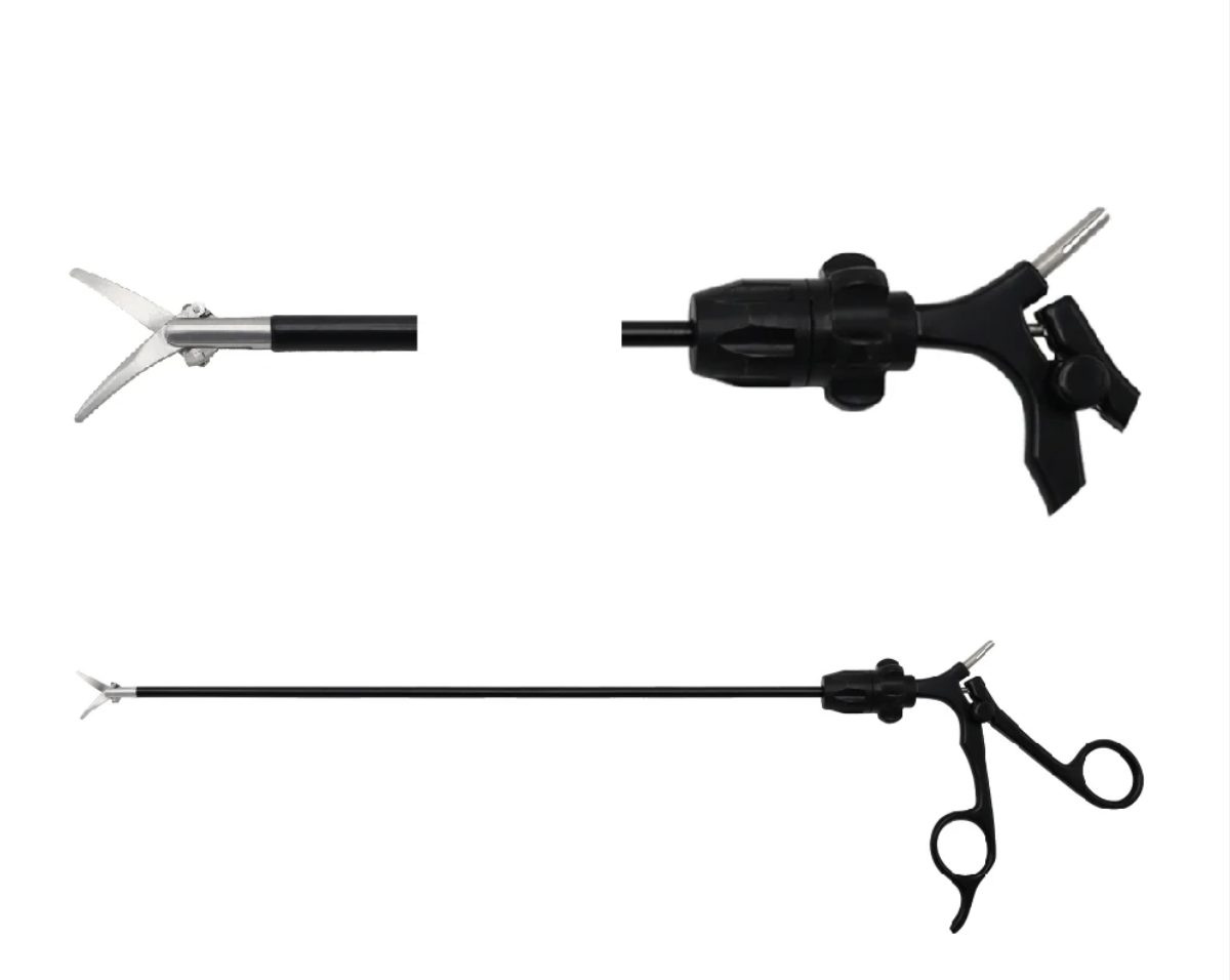 <p>Name this Instrument a type of surgical scissors used for cutting and dissecting tissue during laparoscopic procedures. They are designed for reuse and are often made of stainless steel. </p>