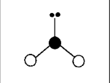<ul><li><p>2 bonds, 1 lone pair</p></li><li><p>bond angles: slightly less than 120 degrees</p></li><li><p>electron geometry: trigonal planar</p></li><li><p>molecular geometry: bent or v shaped</p></li></ul><p></p>