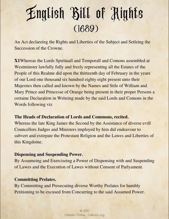 <p>Document limiting the monarch’s power and strengthening Parliament.</p><p>Sig: BIG contrast absolutism — England moves toward constitutional monarchy. </p>