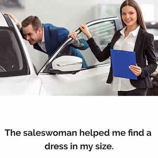 <p><strong><mark data-color="green" style="background-color: green; color: inherit;">a saleswoman</mark> /ˈseɪlzˌwʊmən/</strong></p>