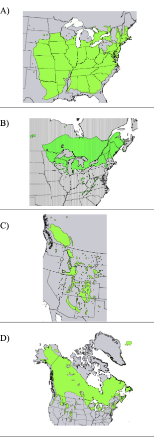 Range Map: Juniperus virginiana