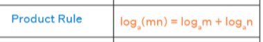 <p>Log<sub>a</sub>(m)+Log<sub>a</sub>(n)</p>