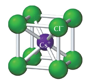 <p>cesium chloride (CsCl) structure</p>