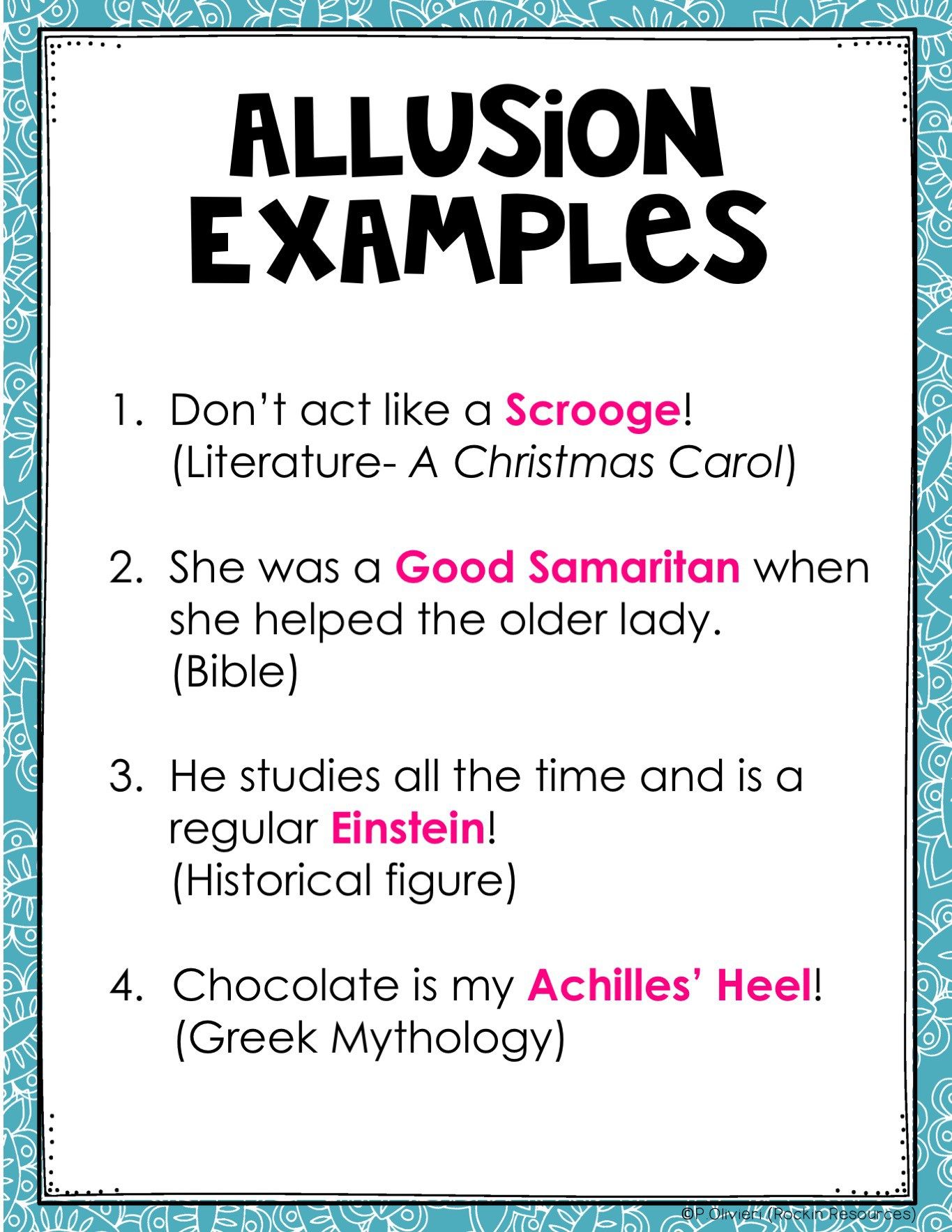 <p>An indirect reference to a person, event, or literary work.</p>
