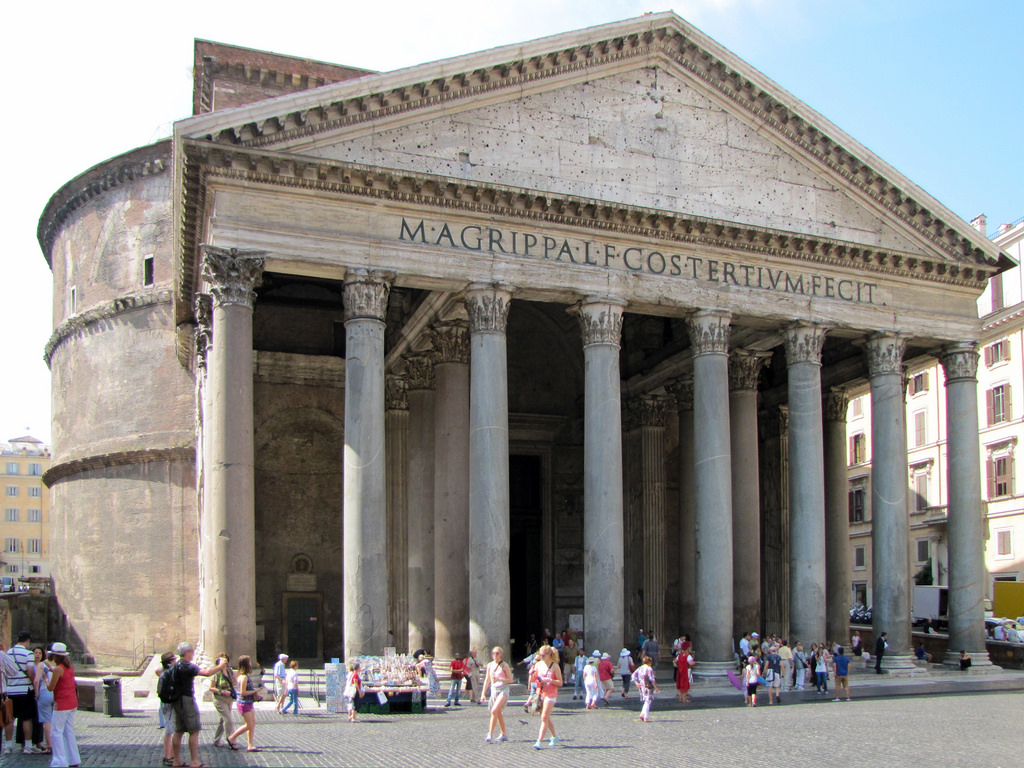 Showcase the full potential of Roman concrete as this building was built over a drum with an oculus on top. The building was dedicated to all the gods of Rome and homed sculptures of the gods in the building. 