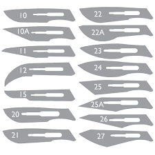 <p><span style="font-family: Arial">Used for initial incision and cutting tissue. </span></p><p><span style="font-family: Arial">Consists of a blade and a handle. </span></p><p><span style="font-family: Arial">Surgeons often refer to the instrument by its blade number.</span></p>