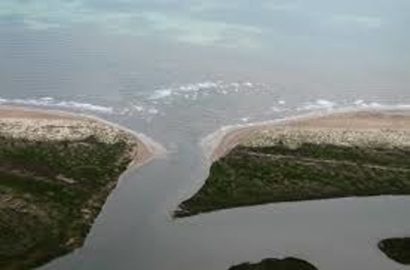 <p>end of a river; point at which a river enters a lake, sea, or ocean</p>