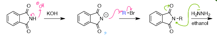 <p>Phtalimide salt with 1). KOH 2). H2NNH2, ethanol</p>
