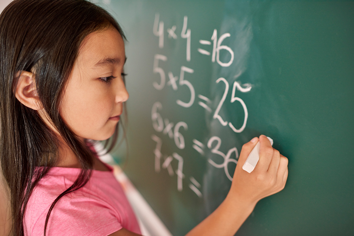 <p>Students study math</p>