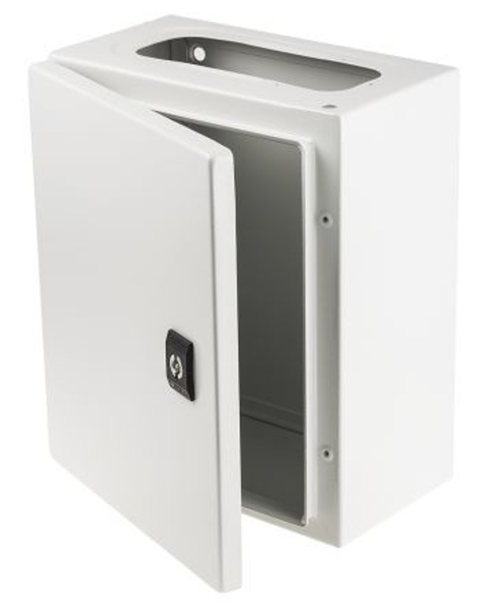 <p>The figure shown is an enclosure that is rated to provide protection against environmental hazards such as water, dust, oil, coolant or atmospheres containing corrosive agents by the association of electrical equipment manufacturers in the United States. What is it?</p><p>a. AEEM box</p><p>b. NEMA box</p><p>c. Juke Box</p><p>d. Pandora's Box</p>