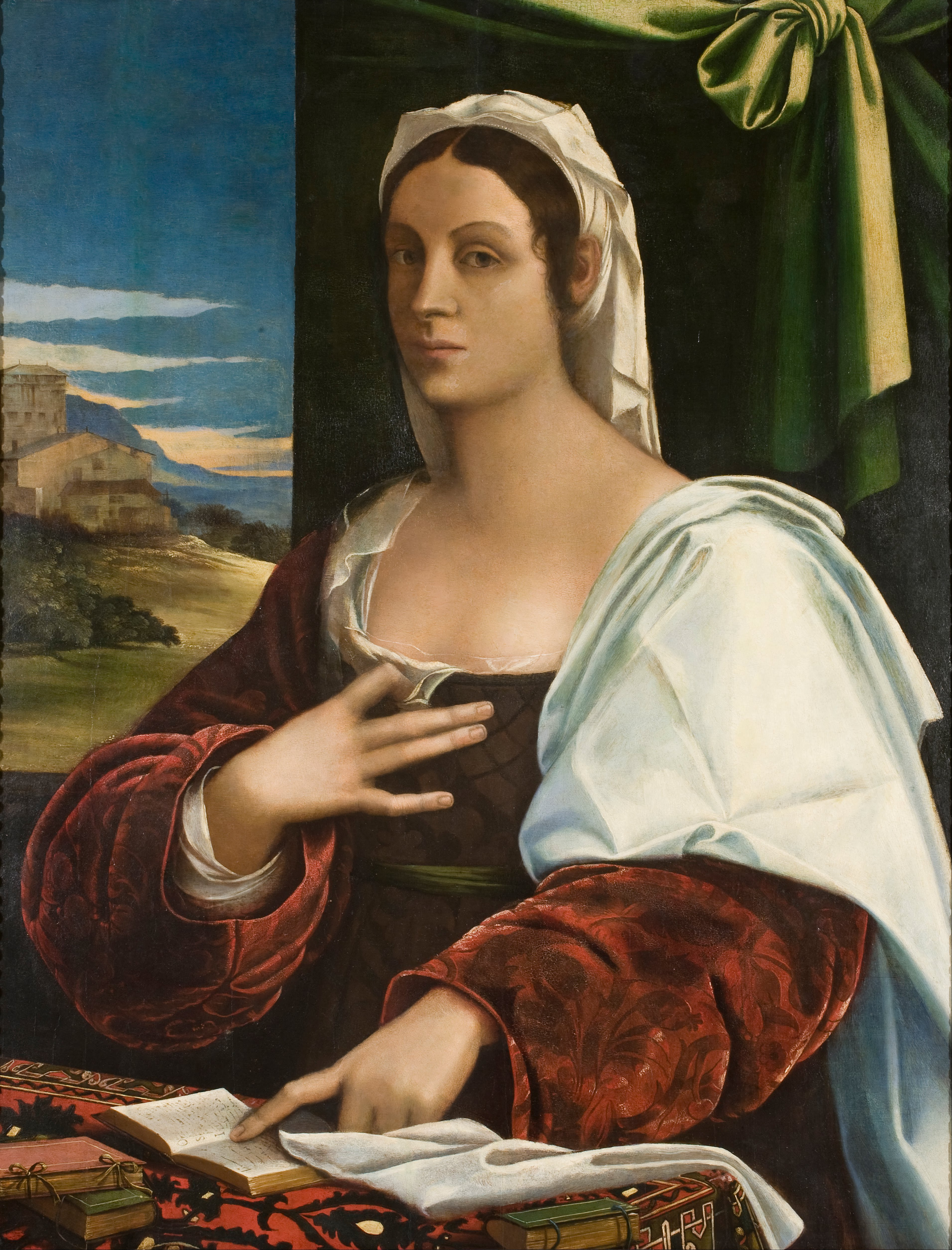 <p>was the first recognized female writer, and exchanged some sonnets with Michelangelo.</p>