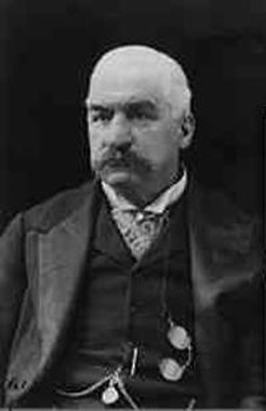 <p>An influential banker and businessman who bought and reorganized companies. His US Steel company would buy Carnegie steel and become the largest business in the world in 1901. He also loaned the US government $65 million in gold to support dollar and the gold standard.</p>