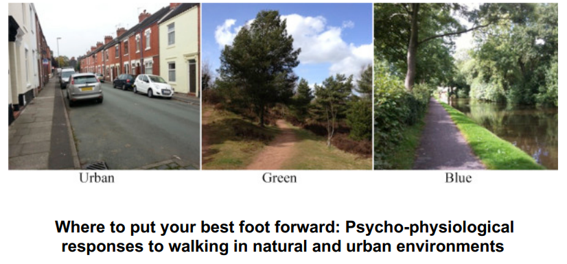 <p>Where to put your best foot forward: psycho-physiological repsonses to walking in natural and urban environemnts</p>