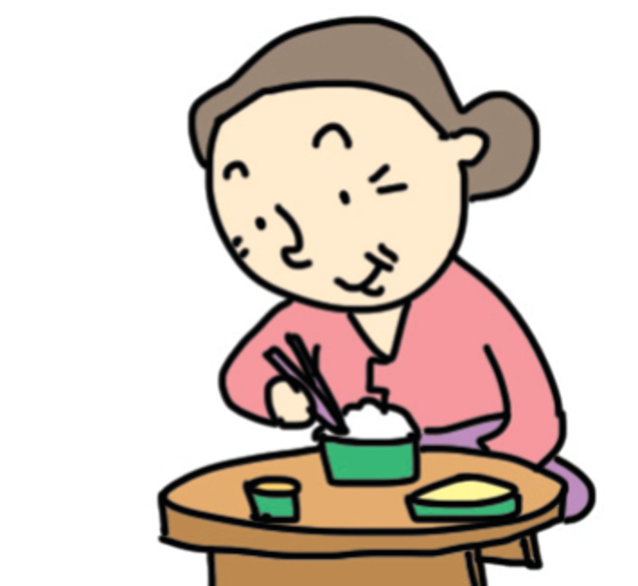 <p>잡수세요 (Honorific: Please eat)</p>