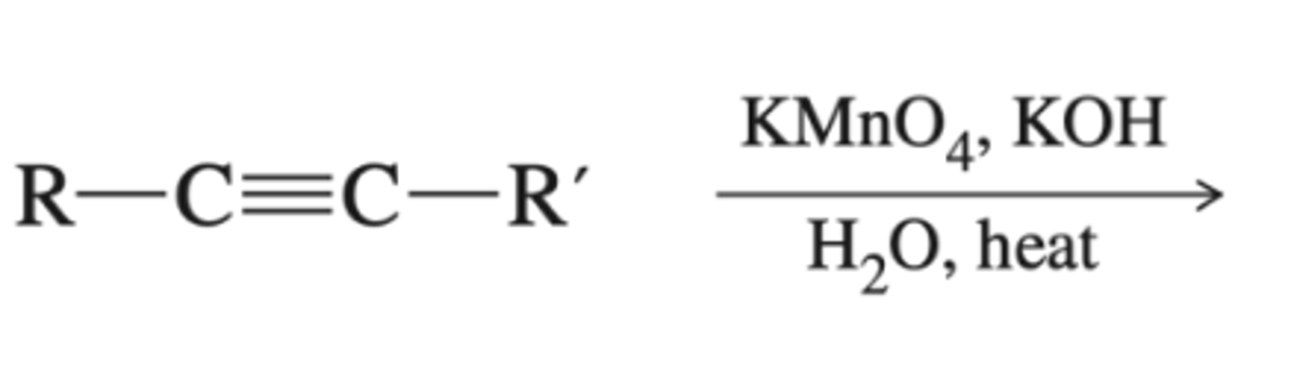 <p>-alkyne + KMnO4</p>