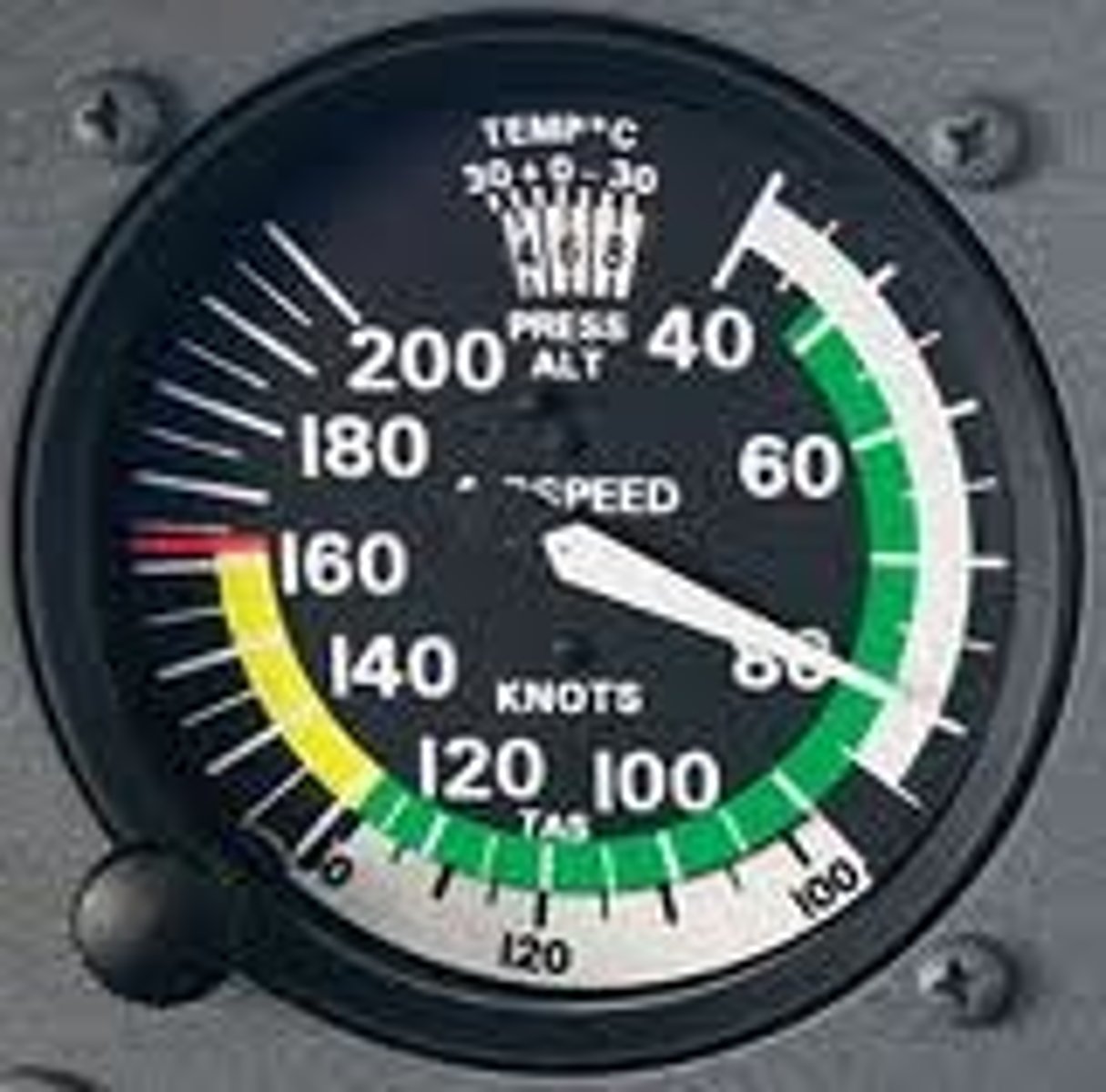 <p>An instrument or device that measures the air speed of an aircraft through an air mass, but not its ground speed.</p>