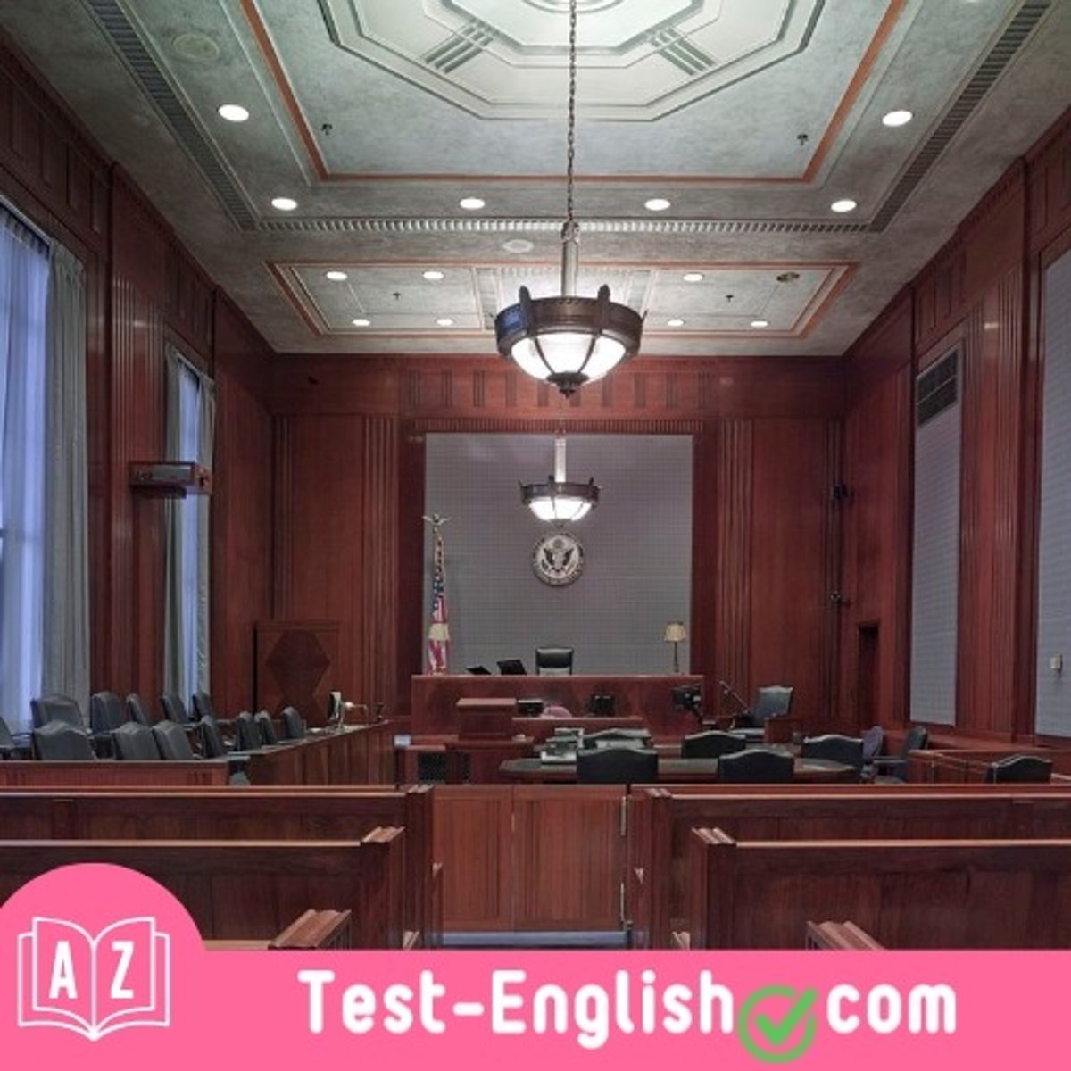 <p>The atmosphere in the _____ was tense as the trial reached its climax.</p>