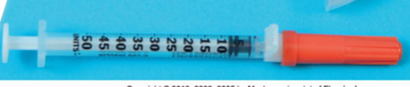 <p>Insulin syringe</p>