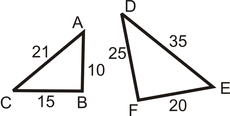 <p> corresponding sides have equal ratios</p>