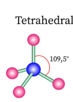 <p>4 bonded pairs and no lone pairs (1)</p>