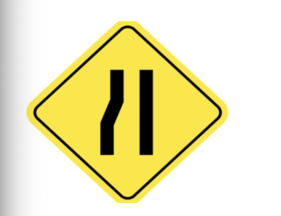 <p><span style="background-color: transparent;">Road narrows, left</span></p>