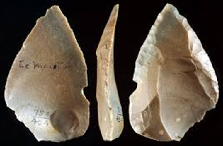 <ul><li><p>Oldowan Tools: Australopithecines or H. Habilis</p></li><li><p>Acheulean toolmaking tradition: H. erectus</p></li><li><p>Mousterian toolmaking tradition: Neanderthals, who revolutionized the technique to make flake-tools</p></li><li><p>We can identify 14 different kinds of tools used for different purposes</p></li></ul><p></p>
