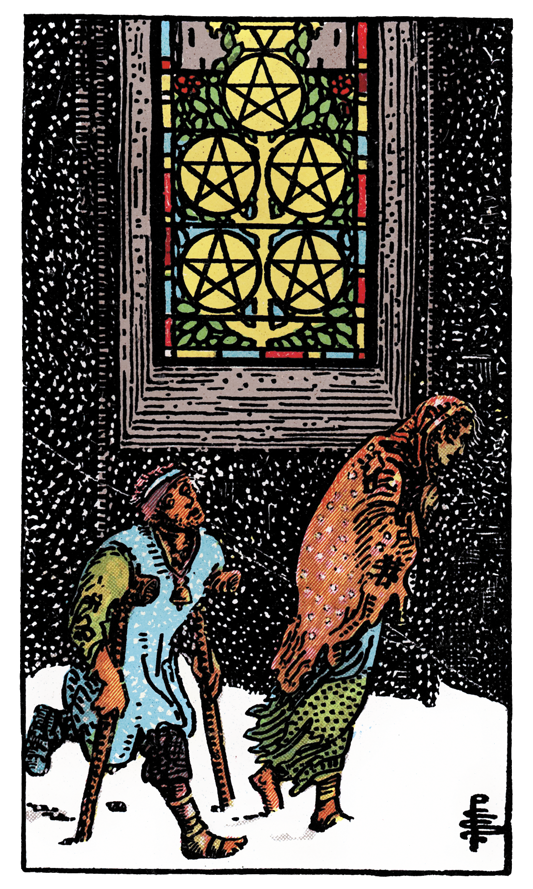 <p>V of Pentacles</p>