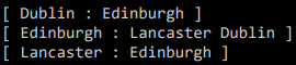 <pre><code class="language-Java">public void print() {
   GraphNode&lt;Label&gt; node = headNode;
   while (node != null) {
      System.out.print("[ " + node.id + " : ");
      for GraphNode&lt;Label&gt; neighbour: node.edges) {
         System.out.print(neighbour.id + " ");
      }
      System.out.println"]");
      node = node.next;
   }
}</code></pre><p></p>