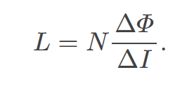 <p><span><span>proportional to how much flux changes with current. For an </span></span>𝑁<span><span>-turn inductor,</span></span></p>