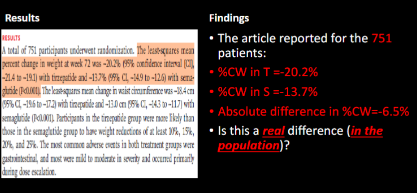 <p>________: the probability of observing the outcome from the study or more extreme values by chance, <em>if the null hypothesis is true.</em></p><p><em>^ the probability of observing a <u>difference of 6.5% or even larger</u> difference, if in fact there is no difference </em></p>
