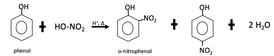 <p>o-nitrophenol, p-nitrophenol</p>