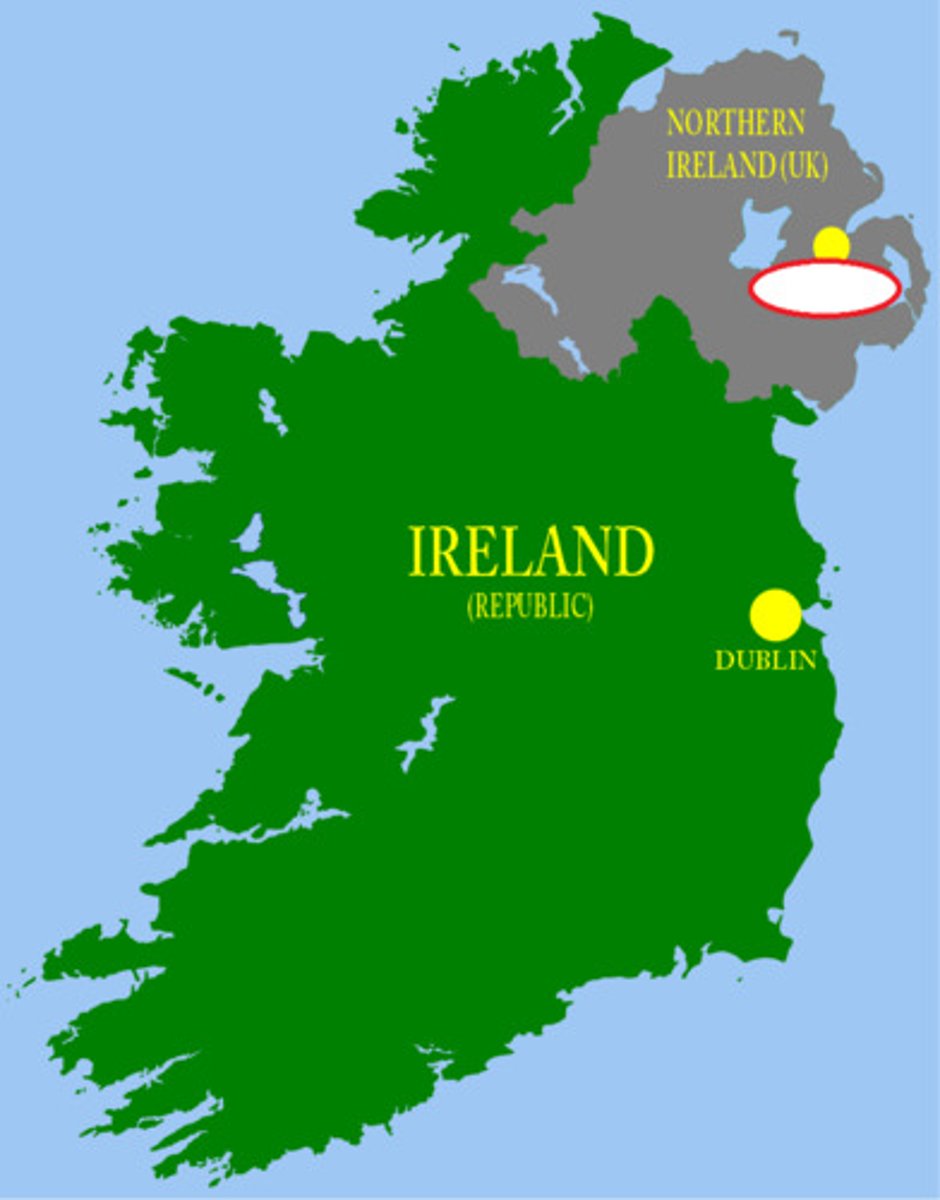 <p>Northern Ireland is mostly Protestant and Republic of Ireland is mostly Catholic, Israel/Palestine, Pakistan has a large Muslim population and India has a large Hindu population</p>