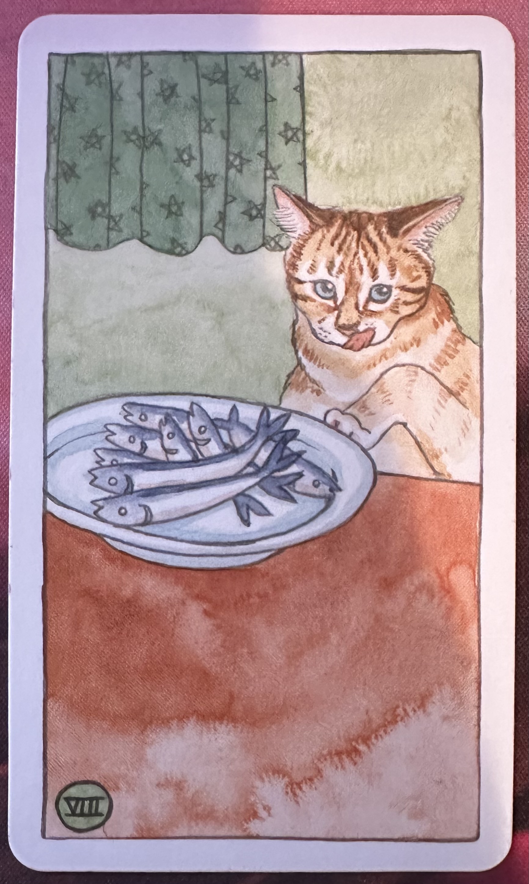 <p>Eight of Pentacles (VIII) Upright</p>