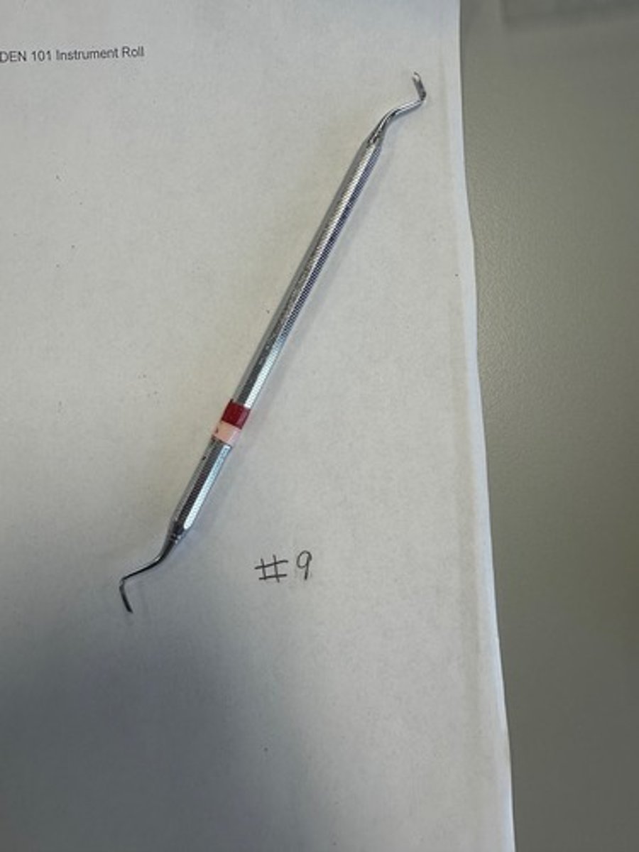 <p>Used to cut enamel and place bevets along the gingival enamel margins oft he preparation (hand manual cutting instruments)</p>