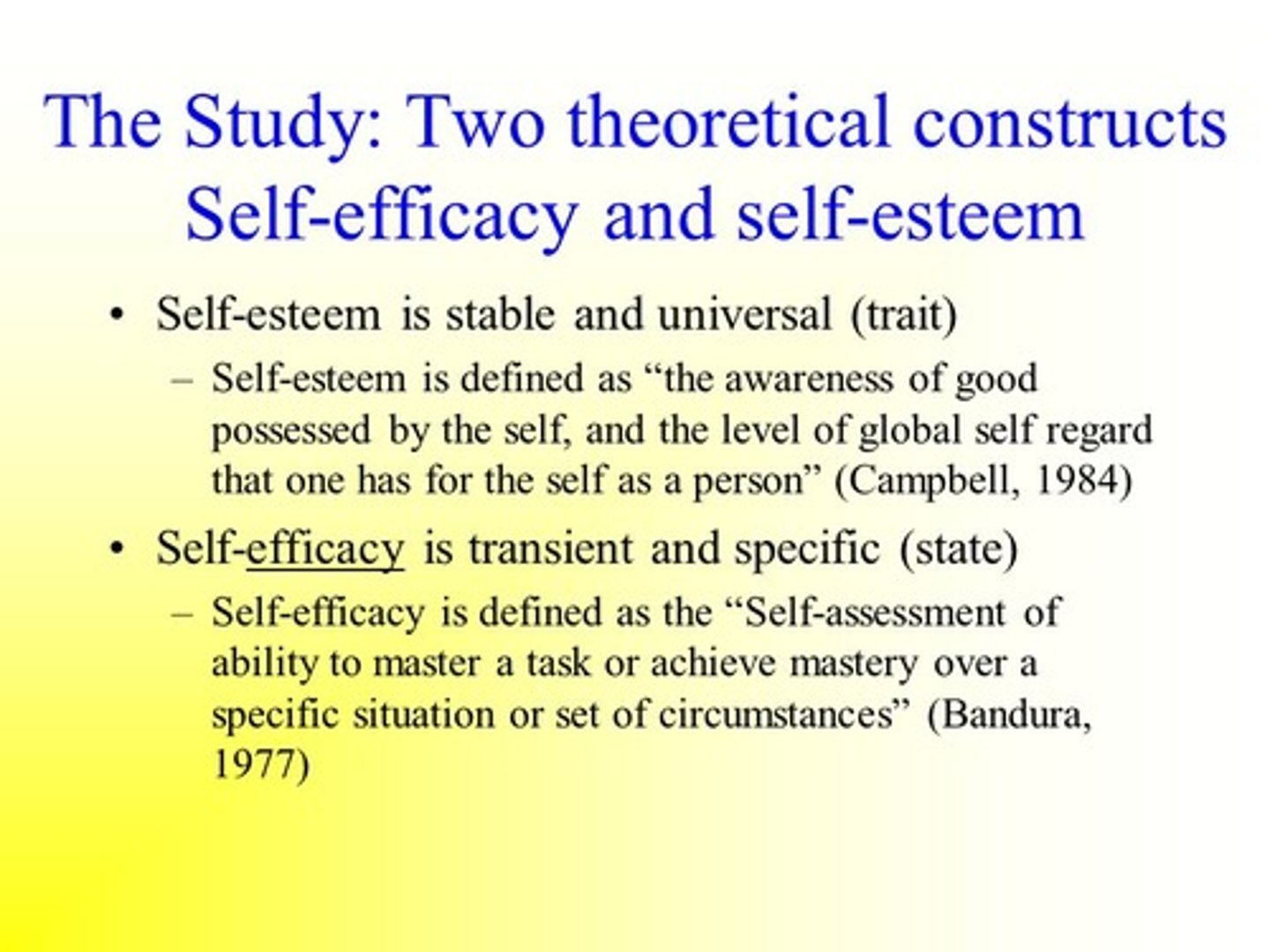 <p>Self-esteem is the respect that you have for yourself. In this case, Jessica has a low Self-esteem.</p><p>Self-efficacy is your belief in your capacity to do a specific thing. In this case, Jessica has a high amount of Self-efficacy for basketball.</p>