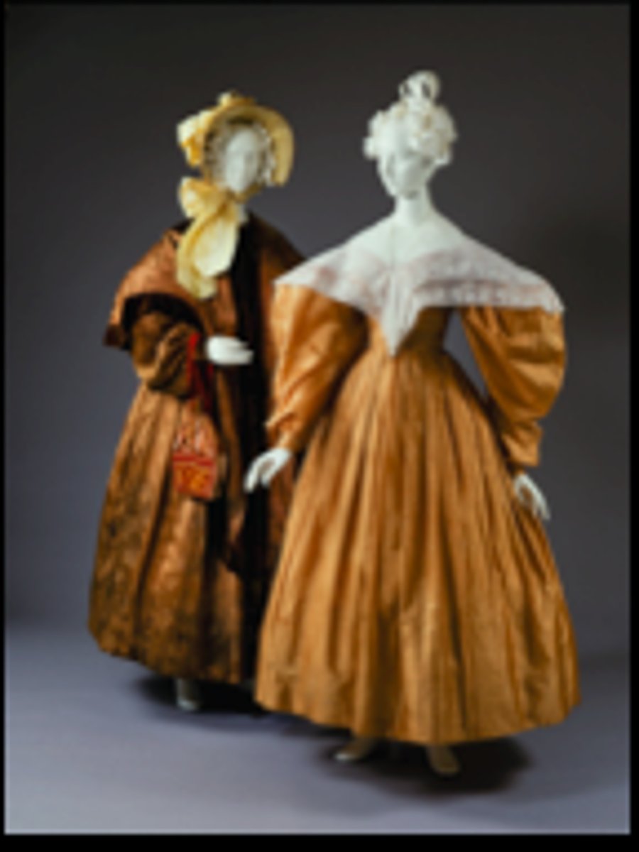 <p>- Leg of mutton sleeves (with fullness at the elbow)</p><p>- Neckline drops off the shoulder (emphasizing elbow)</p>