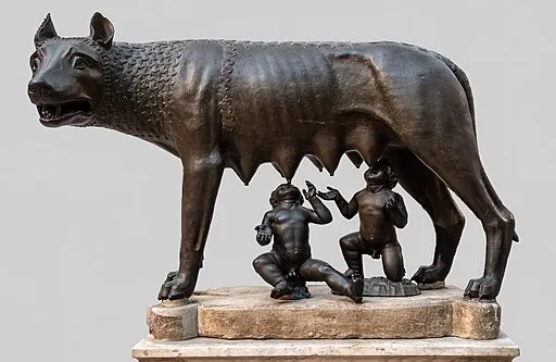 <p>She-wolf, Remus &amp; Romulus (added in post)</p><p>Represents founding of Rome</p>