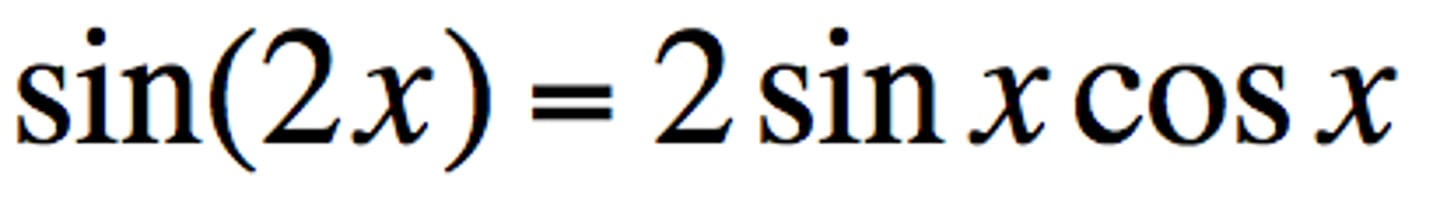 <p>sin(2x) = 2sin(x)cos(x)</p>