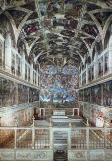 <p>Sistine Chapel ceiling and altar wall frescoes</p>