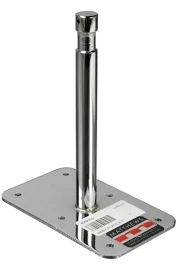 also knwon as baby nail-on. a steel plate with a baby(5/8”) pin welded to it and holes drilled in each corner for screwing or nailing to a set wall or studio floor. on the east coast these are often called 750 or baby pigeons.