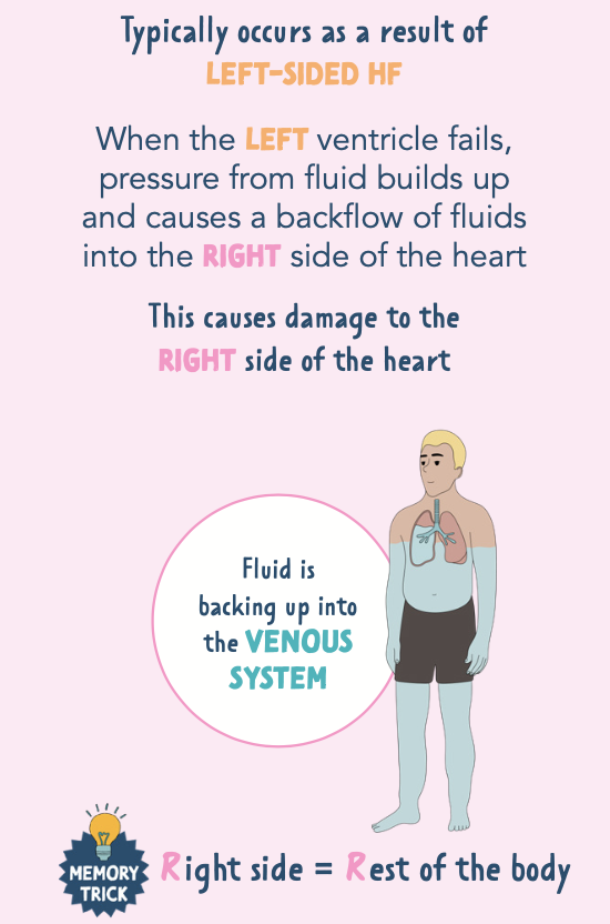 <p>SIGNS AND SYMPTOMS OF RIGHT SIDED HEART FAILURE</p>