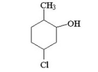 <p>Give the IUPAC Name for the following structure.</p><p>A) 3-chloro-6-methylcyclohexanol</p><p>B) 2-methyl-5-chlorocyclohexanol</p><p>C) 1-chloro-2-methylcyclohexanol</p><p>D) 5-chloro-2-methylcyclohexanol</p><p>E) 2-methyl-3-chlorocyclohexanol</p>
