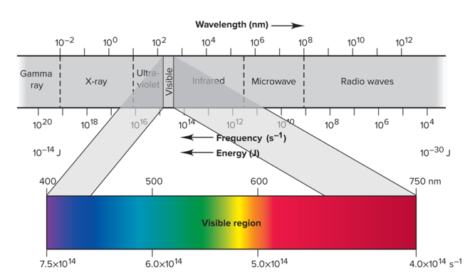 <p>This spectrum is the full range of electromagnetic radiation, organized by frequency or wavelength</p><ul><li><p><strong><u>R</u></strong>aging </p></li><li><p><strong><u>M</u></strong>artians </p></li><li><p><strong><u>I</u></strong>nvaded </p></li><li><p><strong><u>V</u></strong>enus </p></li><li><p><strong><u>U</u></strong>sing </p></li><li><p><strong><u>X</u></strong>-ray </p></li><li><p><strong><u>G</u></strong>uns</p></li></ul>