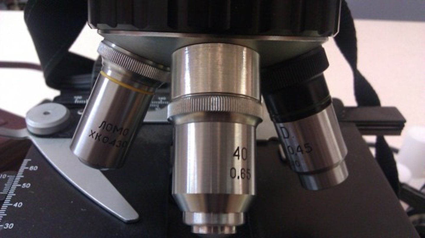 <p>means that once an object is in focus using the scanning lens; it will remain in coarse focus when lenses are change to higher power.</p>